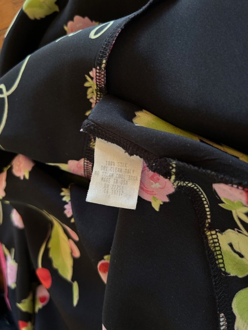 Vintage Betsey Johnson Strawberries Cherries Flowers Silk Milk Maid Dress - Picture 11 of 12